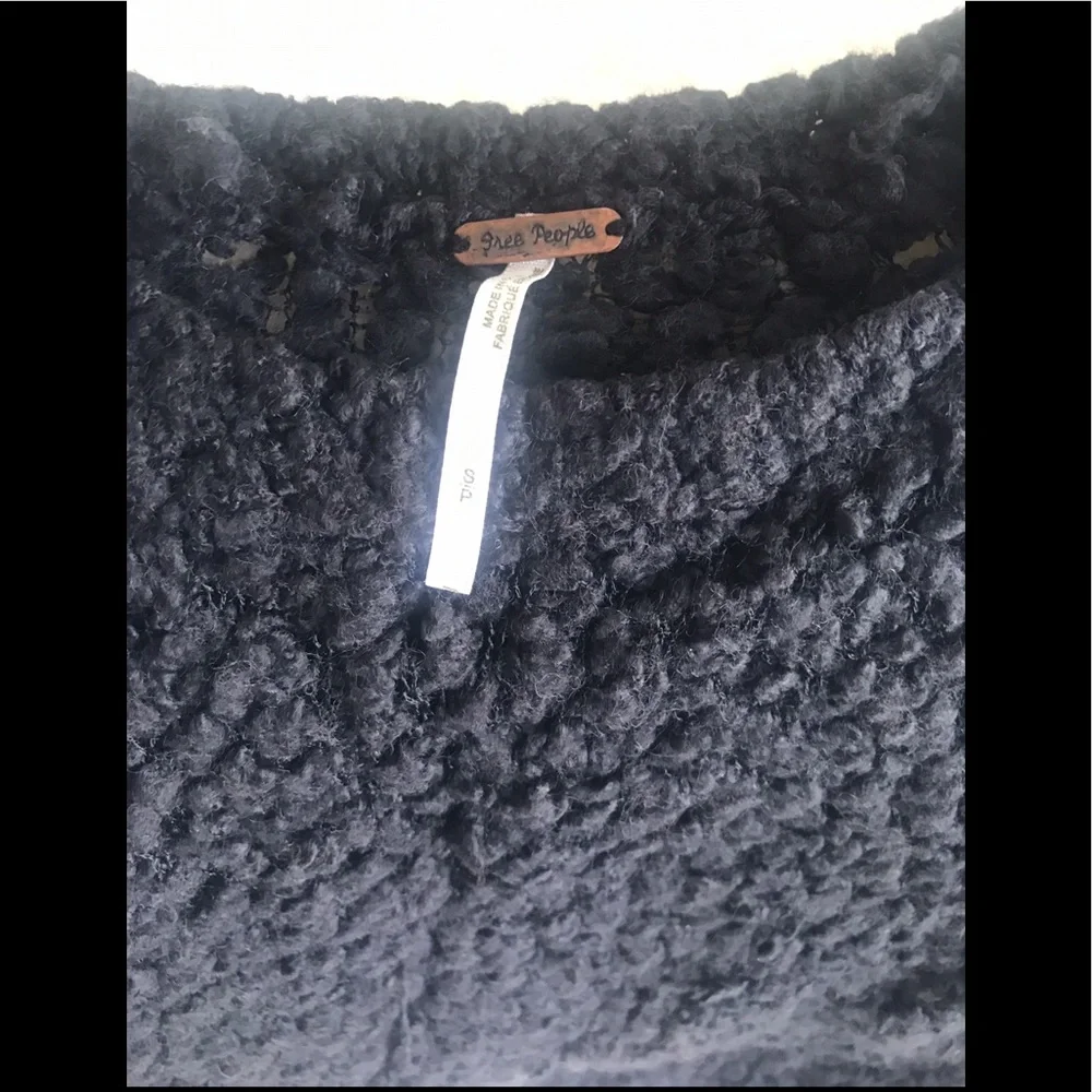 Free People distressed black sweater small - Picture 2 of 4